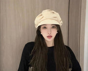 キャスケット 帽子 ハット レディース 女性 婦人用 キャスケット帽 シンプル 単色 無地 おしゃれ かわいい ぼうし 紫外線対策 日よけ 保温 防寒 カジュアル きれい目 お出かけ