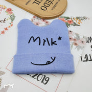 ニット帽 帽子 キッズ ベビー 子供用 女の子 男の子 ぼうし 耳付き アニマルモチーフ ロゴ イヌ ミルク milk おしゃれ 可愛い あったか 暖かい シンプル 普段使い おでかけ ファッション小物 女児 男児 お揃い ギフト プレゼント