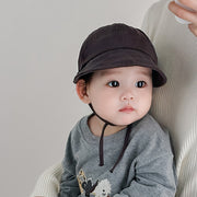 キャップ ベビー 赤ちゃん 女の子 男の子 帽子 ぼうし あご紐付き プル紐 ボンネット風 無地 シンプル カジュアル シック かわいい 可愛い キュート かっこいい クール おしゃれ 出産祝い ギフト プレゼント 春 夏 お散歩 お出かけ 通園