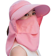 サンバイザー 帽子 4way フェイスカバー ネックカバー キャップ フェイスガード レディース 女性 おしゃれ 紫外線対策 日よけ つば広 あご紐 折り畳み ウォーキング ランニング お散歩 オールシーズン アウトドア レジャー