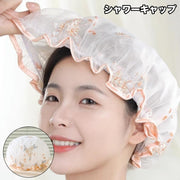 シャワーキャップ 大人用 ヘアキャップ バスキャップ 二層式 防水 入浴 シャワー 洗顔 バス用品 レディース 花柄 お風呂グッズ