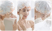 シャワーキャップ 大人用 ヘアキャップ バスキャップ 二層式 防水 入浴 シャワー 洗顔 バス用品 レディース 花柄 お風呂グッズ