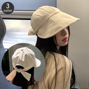 キャップ 帽子 レディース つば広 ツバ広 リボン 無地 単色 シンプル 折りたたみ ぼうし 日よけ UV対策 日焼け防止 紫外線対策 カジュアル デイリー おしゃれ かわいい アウトドア 女性用