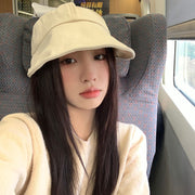 キャップ 帽子 レディース つば広 ツバ広 リボン 無地 単色 シンプル 折りたたみ ぼうし 日よけ UV対策 日焼け防止 紫外線対策 カジュアル デイリー おしゃれ かわいい アウトドア 女性用