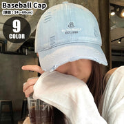ベースボールキャップ 野球帽 レディース 女性 メンズ 男性 ユニセックス 男女兼用 お揃い ペアルック 帽子 ファッション雑貨 英語 英字 アルファベット 刺繍 ダメージ加工 サイズ調整可能 カジュアル ポップ 可愛い キュート クール かっこいい おしゃれ 春 夏 お出かけ お散歩 通勤 通学 レジャー アウトドア キャンプ