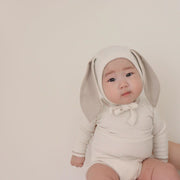 帽子 ぼうし ボンネット ベビー 子ども用 女の子 男の子 うさぎ 耳付き 無地 あご紐付き かわいい 新生児 出産祝い プレゼント フォト撮影