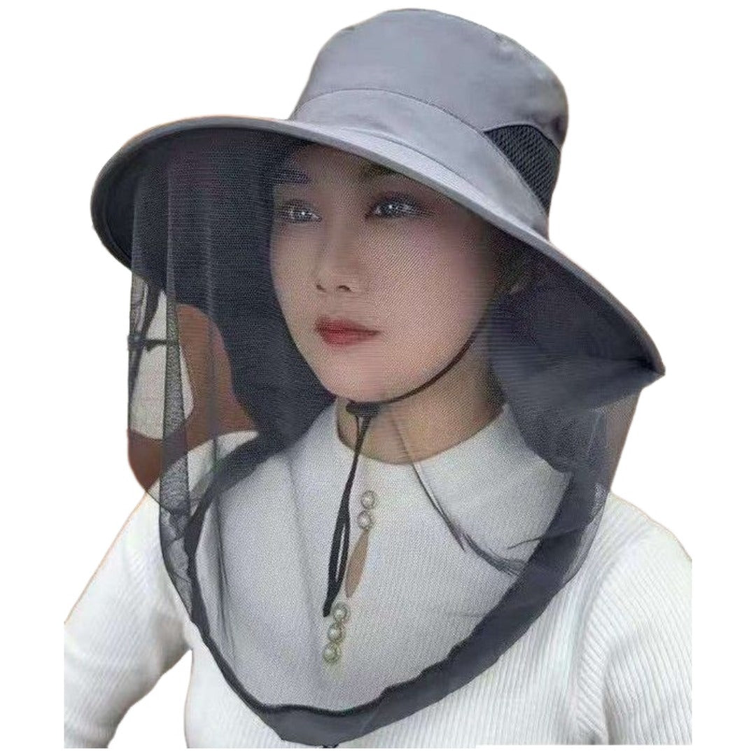 サファリハット 虫除けネット付き アドベンチャーハット 帽子 メンズ レディース 男女兼用 ぼうし 防虫ネット あご紐付き 折りたたみ 虫よけ対策 防蚊 ガーデニング 農作業 日除け 熱中症対策 紫外線対策 ジャングルハット 草刈り アウトドア