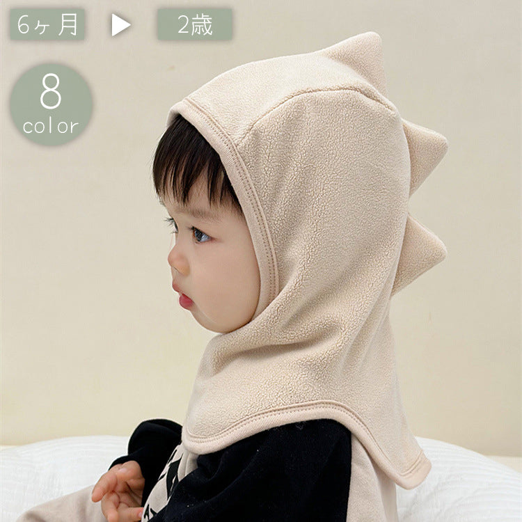 帽子 ネックウォーマー ベビー キッズ 子供用 男の子 女の子 赤ちゃん ハット キャップ 恐竜 耳 首 防寒 防風 温かい あったか かわいい 冬
