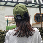 キャップ レディース メンズ サングラス付き 帽子 ぼうし ハット ゴーグル メガネ 野球帽 おしゃれ ユニーク かっこいい 男女兼用