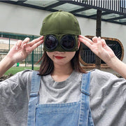 キャップ レディース メンズ サングラス付き 帽子 ぼうし ハット ゴーグル メガネ 野球帽 おしゃれ ユニーク かっこいい 男女兼用