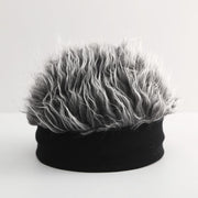 ウィッグ付きニット帽 メンズ 男性 紳士 ぼうし キャップ ヘアバンド かつら 髪の毛 ウィッグキャップ 伸縮性 コスプレ 衣装 イメチェン