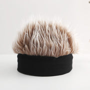 ウィッグ付きニット帽 メンズ 男性 紳士 ぼうし キャップ ヘアバンド かつら 髪の毛 ウィッグキャップ 伸縮性 コスプレ 衣装 イメチェン