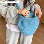 ニット帽 帽子 レディース ニットキャップ リブニット ビーニー 無地 単色 ノルディック柄 あごひも付き ぼうし ショルダーバッグ おしゃれ かわいい あったか 防寒 あたたか