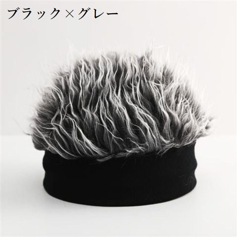 ウィッグ付き帽子 ニット帽 メンズ ぼうし かつら ウィッグキャップ 商品画像2