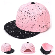 帽子 キャップ 子供用 キッズ ジュニア 男の子 女の子 男女兼用 ベースボールキャップ 野球帽 平つば ペイント風 おしゃれ かっこいい カジュアル 日よけ 紫外線対策 外遊び ファッション小物