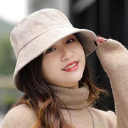 ハット帽 レディース バスケットハット 帽子 コーデュロイ ハット かわいい おしゃれ カジュアル 秋冬 女性 大人女子 ぼうし 秋冬帽子