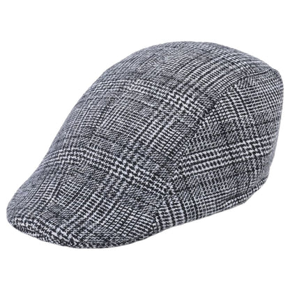 ハンチング帽 鳥打帽 メンズ レディース 男女兼用 帽子 斜め×千鳥×ブラック×ホワイト バリエーション画像