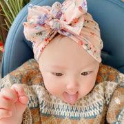 帽子 花柄 ベビー キッズ ターバン風 0ヶ月から サイズ調節可能 かわいい 女の子 子供用 赤ちゃん用