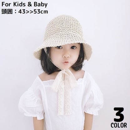 麦わら帽子 子供 キッズ ベビー 赤ちゃん 女の子 商品画像