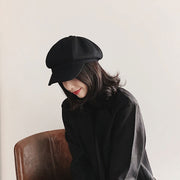 キャスケット帽 ハット レディース 女性 婦人 帽子 ぼうし つば付き 無地 単色 シンプル おしゃれ かわいい ファッション小物