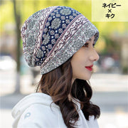 ターバンキャップ 帽子 ビーニー レディース メンズ 男女兼用 ワッチキャップ ぼうし スヌード 2WAY ペイズリー柄 ボーダー柄 おしゃれ 可愛い