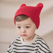 ニット帽 ニットキャップ 子供 ベビー 男の子 女の子 帽子 ボウシ ファッション小物 無地 単色 耳付き クマ シンプル かわいい おしゃれ カジュアル 防寒 ぽかぽか あったか