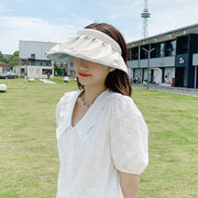サンバイザー 帽子 つば広 レディース 女性用 ハット ぼうし 無地 折りたたみ 日よけ UV対策 日焼け防止 紫外線対策 お出かけ 旅行 シンプル かわいい