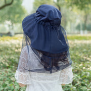 帽子 虫よけ ネット ハット ツバ広 女優帽 ハットストラップ付き 紐付き レディース 女性 蚊よけ 虫除け ストラップ ぼうし 日焼け防止 紫外線対策 メッシュ 通気性 ガーデニング 農作業 キャンプ アウトドア ファッション小物 ブラック 黒 ネイビー ベージュ
