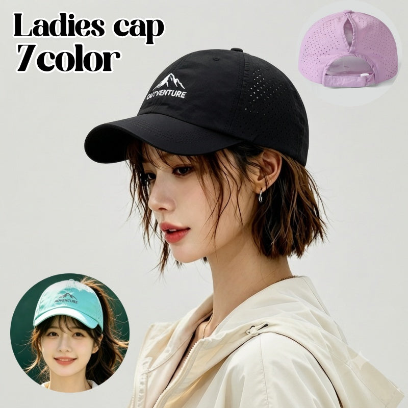キャップ レディース 女性 メッシュ 日よけ帽子 速乾 通気性 ポニーテール対応 アウトドア スポーツ ランニング つば付き 紫外線対策 サイズ調整 お出かけ 外出