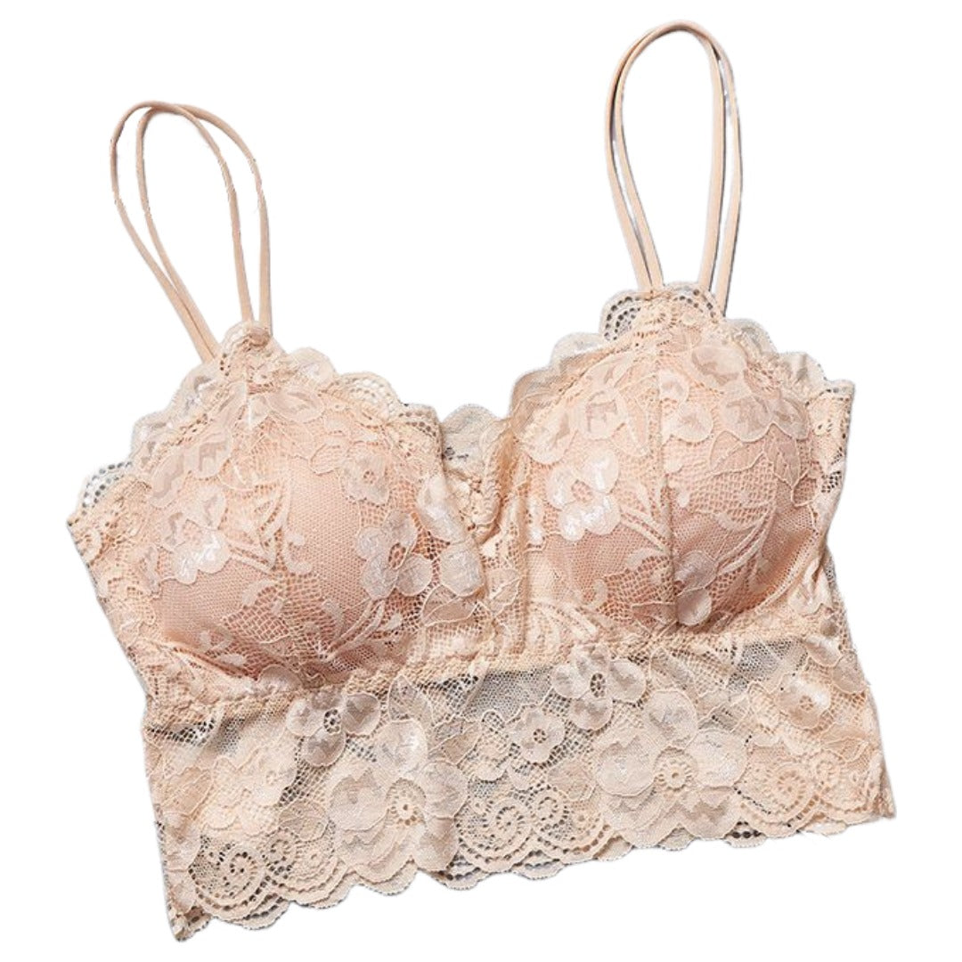 ハーフトップブラ ブラジャー レディース 下着 総レース 花柄 スカラップ フルカップ Vネック シースルー ハーフキャミ インナー