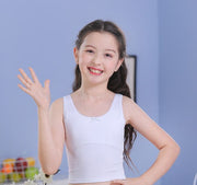 タンクトップ ノースリーブ 肌着 インナー 下着 胸二重 胸当て付き 子供用 キッズ ジュニア 女の子 ガールズ シンプル かわいい インナーシャツ アンダーウェア 女子 小学生 中学生 通学 スクールインナー 無地 リボン