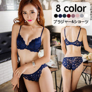 ブラジャー ショーツ 上下セット レディース 女性用 インナー 3/4カップ レース リボン ワイヤー入り パンティー 下着 透け感 シースルー エレガント 上品 セクシー 可愛い おしゃれ 女子力アップ 婦人用 白 黒 レッド グレー ブルー グリーン パープル
