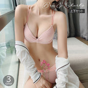 3/4カップブラ ショーツ 上下セット レディース 女性用下着 インナー ブラジャー ギンガムチェック ダブルストラップ パッド付き かわいい おしゃれ