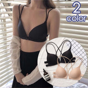 ノンワイヤーブラ ブラジャー レディース 女性 婦人 インナー 下着 3/4カップ フロントホック ダブルストラップ 無地 単色 シンプル お洒落 きれいめ リラックス スポーツブラ ナイトブラ ラフ 婦人下着