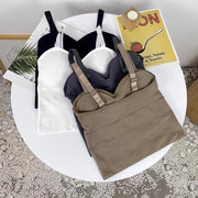 ブラトップ パッド付き キャミソール カップ付き ブラキャミソール ビスチェ風 ショート丈 レディース 女性 インナー Vネック 肩紐長さ調節可能 背中見せ 背中開き 下着 肌着 無地 シンプル 婦人用 ソリッドカラー ホワイト 白 ブラック 黒 グレー 灰 カーキ 運動 ヨガ ジム セクシー カジュアル おしゃれ