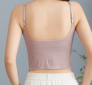 ブラトップ カップ付きインナー レディース キャミソール 女性下着 肌着 ストラップ 調整可能 無地 単色 シンプル カジュアル デイリー おしゃれ かわいい 普段使い リラックス 楽チン 婦人用