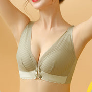 マタニティブラ 授乳ブラ ブラジャー フロントオープン レディース 女性 下着 インナー ノンワイヤー 4列 4段 前開き 脇高 幅広ストラップ レース 通気性