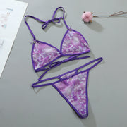 ブラジャー ショーツ 上下セット セクシーランジェリー レディース 女性用 下着 インナー 三角ブラ Tバック 紐パン シースルー 透け感 フラワー お花 キュート 可愛い お洒落 セクシー SEXY 大人女子