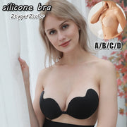 シリコンブラ シリコンパッド ブラジャー フロントホック シームレス ストラップレス 肩紐なし レディース 女性 インナー 下着 オフショルダー ベアトップ ドレス 背中開き ドレス 結婚式 パーティー ベージュ ブラック A B C D