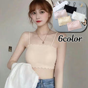 ノンワイヤーブラ ハーフトップブラ ブラジャー シームレス 薄手 下着 女性用 レディース 婦人 カップ付き パッド入り スポーツブラ リブ ナイトブラ スカラップ リラックス ヨガ ジム おしゃれ かわいい 普段使い デイリー