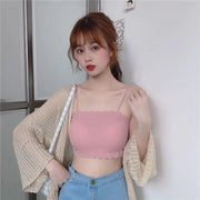 ノンワイヤーブラ ハーフトップブラ ブラジャー シームレス 薄手 下着 女性用 レディース 婦人 カップ付き パッド入り スポーツブラ リブ ナイトブラ スカラップ リラックス ヨガ ジム おしゃれ かわいい 普段使い デイリー