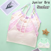 ジュニアブラ ファーストブラ ブラジャー ハーフトップブラ パッド付き ジュニア キッズ 小学生 中学生 女の子 インナー 肌着 下着 パッド付き 無地 パステルカラー かわいい