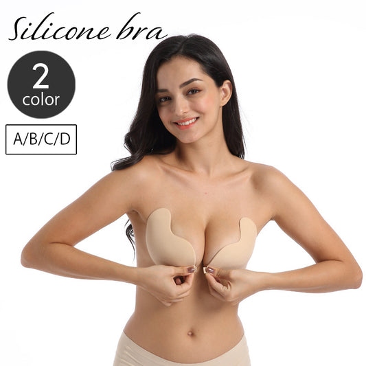 シリコンブラ ブラジャー シリコンパッド フロントホック ストラップレス 肩紐なし 商品画像