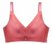 3/4カップブラ ノンワイヤーブラ ブラジャー 単品 モールドカップブラ レディース 女性 婦人用 Vネック 4段ホック おしゃれ かわいい シンプル ラインストーン 長さ調整可能 厚手 薄手 チャーム付き インナー 下着