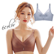 3/4カップブラ ノンワイヤーブラ ブラジャー 単品 モールドカップブラ レディース 女性 婦人用 Vネック 4段ホック おしゃれ かわいい シンプル ラインストーン 長さ調整可能 厚手 薄手 チャーム付き インナー 下着
