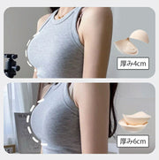 ブラパッド 胸パッド 左右ペア ブラジャー用パッド カップ 厚め 4cm 6cm 交換 付け替え スペア 取り外し 女性下着 レディース インナー ベージュ