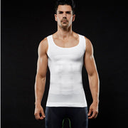 タンクトップ 補正インナー ノースリーブ メンズ 男性 大きいサイズ 2XL ラウンドネック 単色 無地 ストレッチ 伸縮性 通気性 補正下着 アンダーシャツ 腹筋 背筋 姿勢サポート 胸筋 ウエストシェイプ トレーニング ジム スポーツ 運動 普段着 下着 シェイプアップ 引き締め フィット 白 黒
