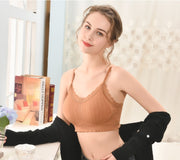 ノンワイヤーブラ ブラジャー レディース 女性 インナー 下着 カップ付き ブラトップ レース シンプル ラフ ハーフトップブラ