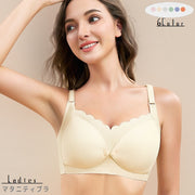マタニティブラ 授乳ブラ レディース ノンワイヤー ランジェリー オープンフロント ウェーブ ホック 4段階 スナップボタン 下着 インナー 妊婦 母乳育児 授乳しやすい 75cm 80cm 85cm 90cm 95cm ピンク ベージュ パープル グレー グリーン オレンジ