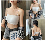 ハーフトップブラ ノンワイヤーブラ レディース 女性 婦人服 下着 インナー ブラジャー カップ付き パッド付 3段ホック リブ生地 フリル おしゃれ かわいい キュート ガーリー 無地 単色 白 ピンク 灰 黒 ベージュ